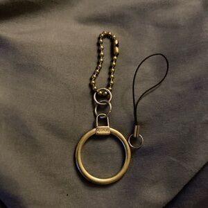 Coach Gold Keychain with lanyard